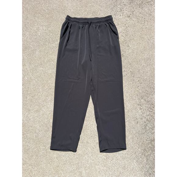 Melloday Black Elastic Waist Straight Leg Pants Pockets Size XL - Picture 1 of 6